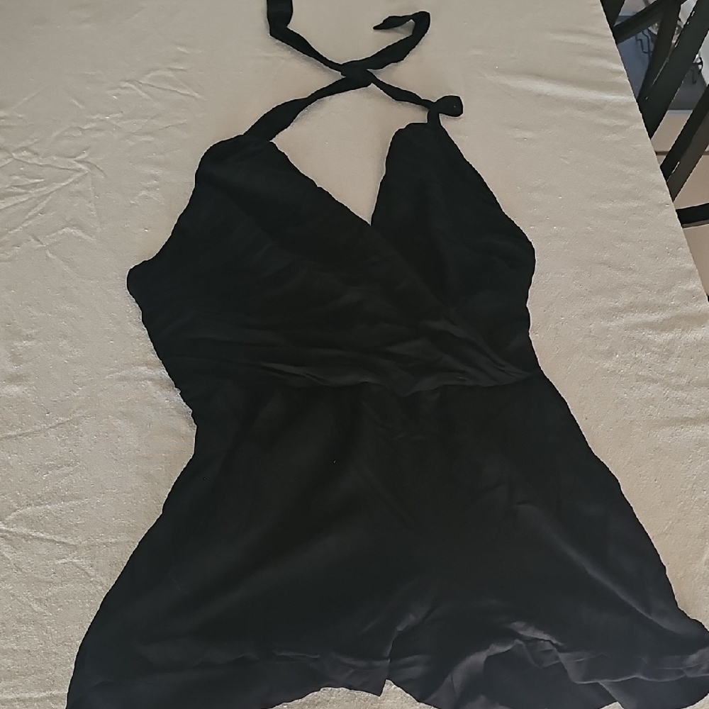 Black Halter Neck Romper Size 8 London Jean